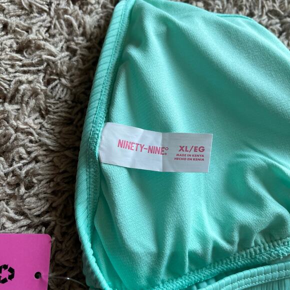 NWT! Juniors' Ninety-Nine° Mint Apron Crop Tankini Swim Top Size X-Large - Picture 3 of 7